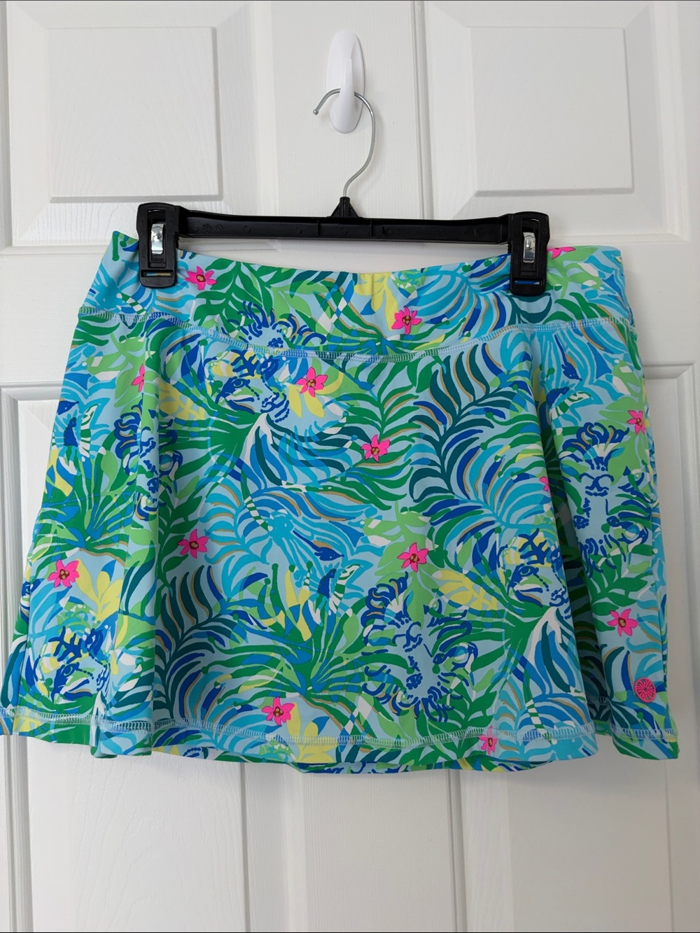 Lilly Pulitzer Luxletic Aila Skort Skirt UPF 50+ Multi Via Parigi Lion Sz L